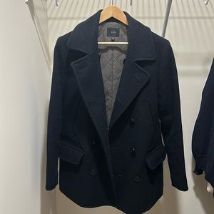 J crew men’s navy peacoat small